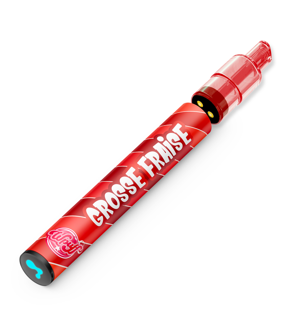 Wpuff Pod 2.0 800 - 1 batterie + 1 pod Grosse Fraise x10
