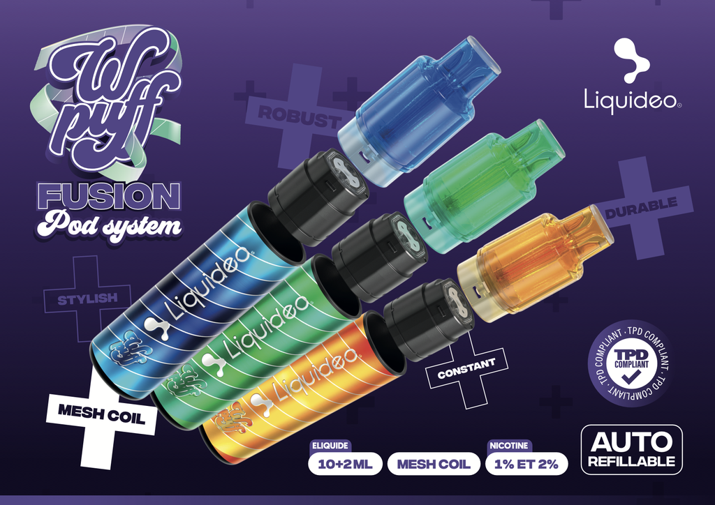 Wpuff Pod Fusion - Chevalet comptoir Carte des saveurs