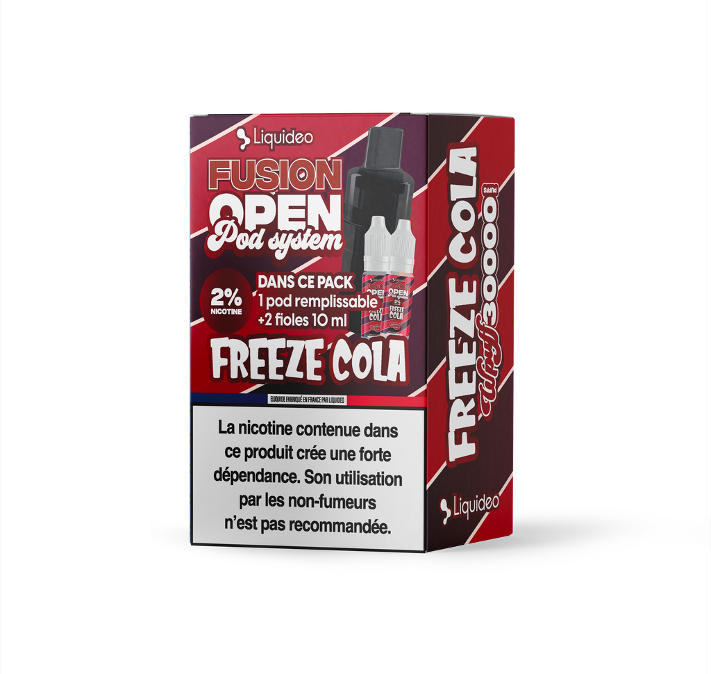 Fusion Open Pod System - Freeze Cola - 1 pod remplissable + 2 fioles 10ml 2% x5