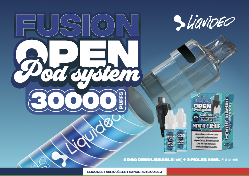 Fusion Open Pod System - Chevalet comptoir Carte des saveurs